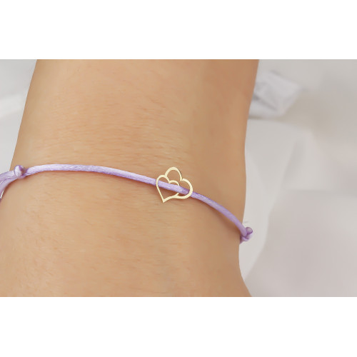 Glorria 14k Solid Gold Heart Rope Bracelet Glorria 14k Solid Gold Heart Rope Bracelet