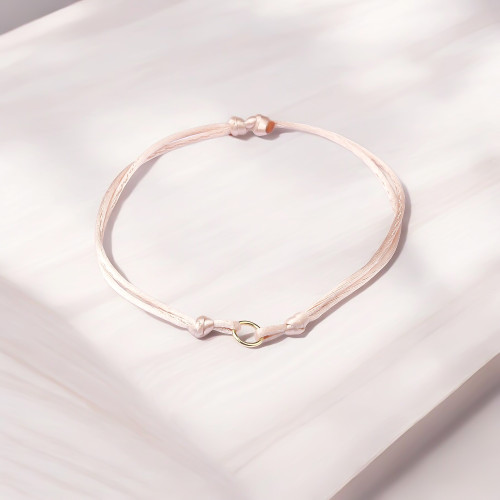 Glorria 14k Solid Gold Ring Rope Bracelet