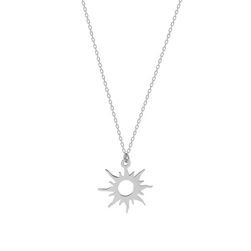 Glorria 14k Solid Gold White Sun Necklace Glorria 14k Solid Gold White Sun Necklace