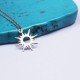 Glorria 14k Solid Gold White Sun Necklace