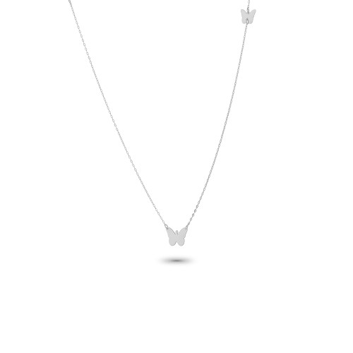 Glorria 14k Solid Gold White Butterfly Necklace Glorria 14k Solid Gold White Butterfly Necklace