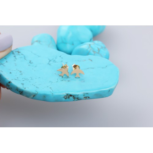 Glorria 14k Solid Gold Phoenix Earrings Glorria 14k Solid Gold Phoenix Earrings