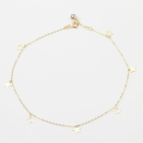 Glorria 14k Solid Gold Star Anklet Glorria 14k Solid Gold Star Anklet