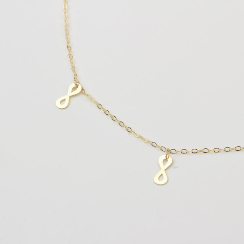 Glorria 14k Solid Gold Infinity Anklet Glorria 14k Solid Gold Infinity Anklet