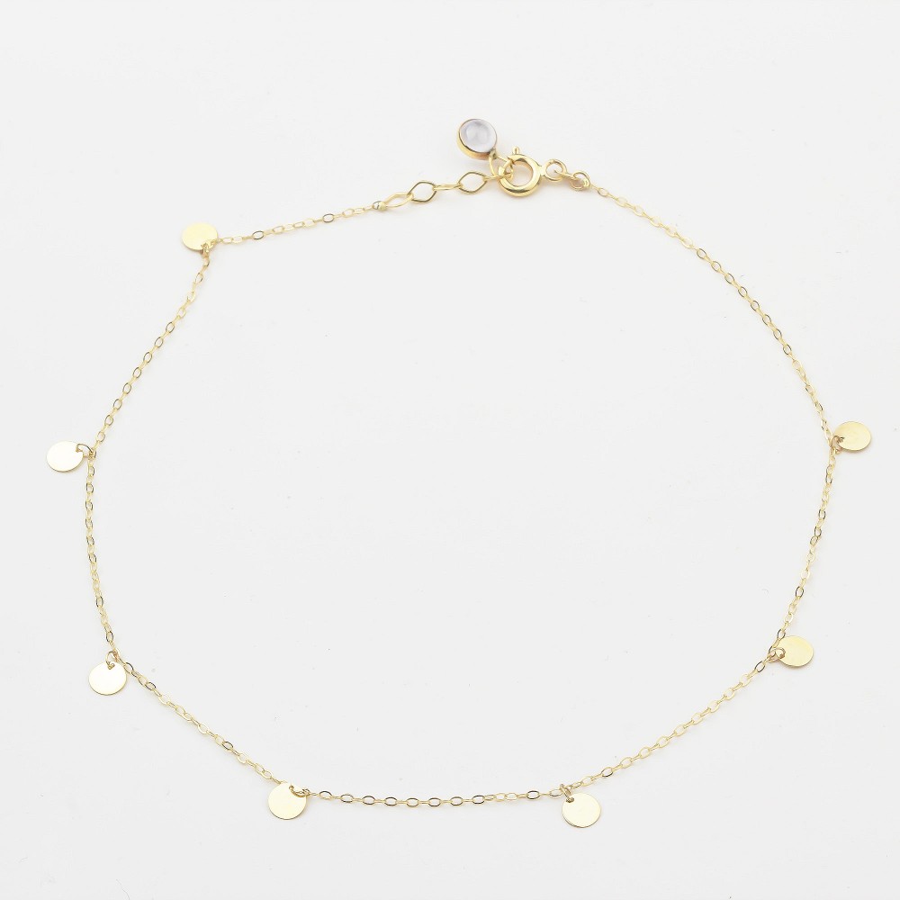 Glorria 14k Solid Gold Circle Anklet Glorria 14k Solid Gold Circle Anklet