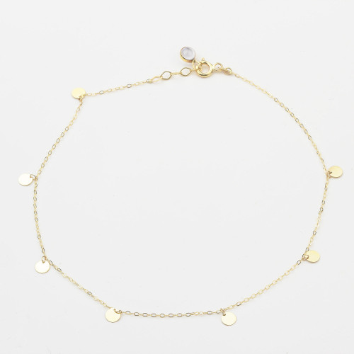 Glorria 14k Solid Gold Circle Anklet Glorria 14k Solid Gold Circle Anklet