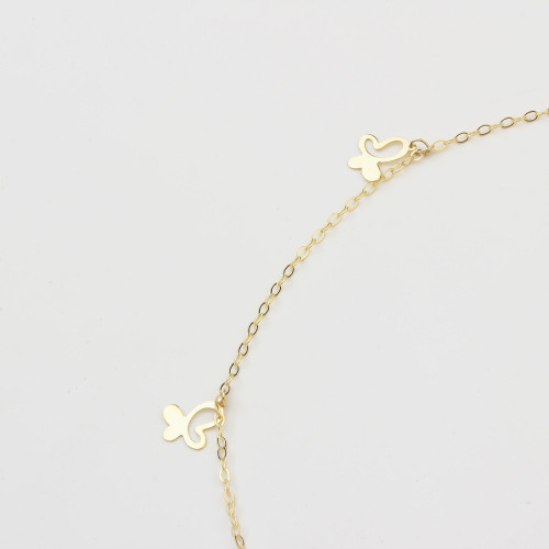 Glorria 14k Solid Gold Butterfly Anklet Glorria 14k Solid Gold Butterfly Anklet