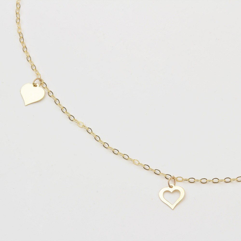 Glorria 14k Solid Gold Heart Anklet Glorria 14k Solid Gold Heart Anklet