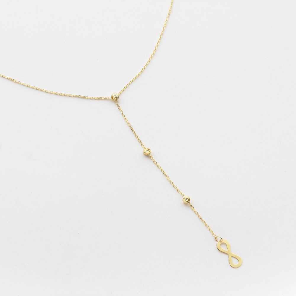 Glorria 14k Solid Gold Infinity Drop Necklace Glorria 14k Solid Gold Infinity Drop Necklace