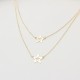 Glorria 14k Solid Gold Twice Star Necklace Glorria 14k Solid Gold Twice Star Necklace