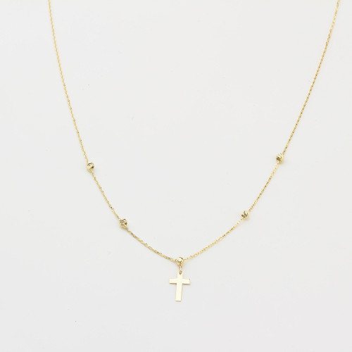 Glorria 14k Solid Gold Cross Necklace Glorria 14k Solid Gold Cross Necklace