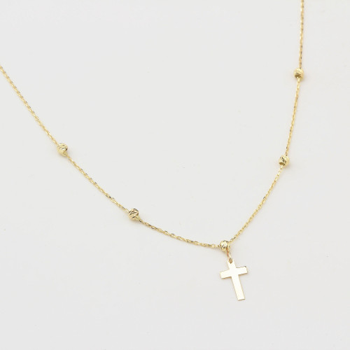 Glorria 14k Solid Gold Cross Necklace Glorria 14k Solid Gold Cross Necklace