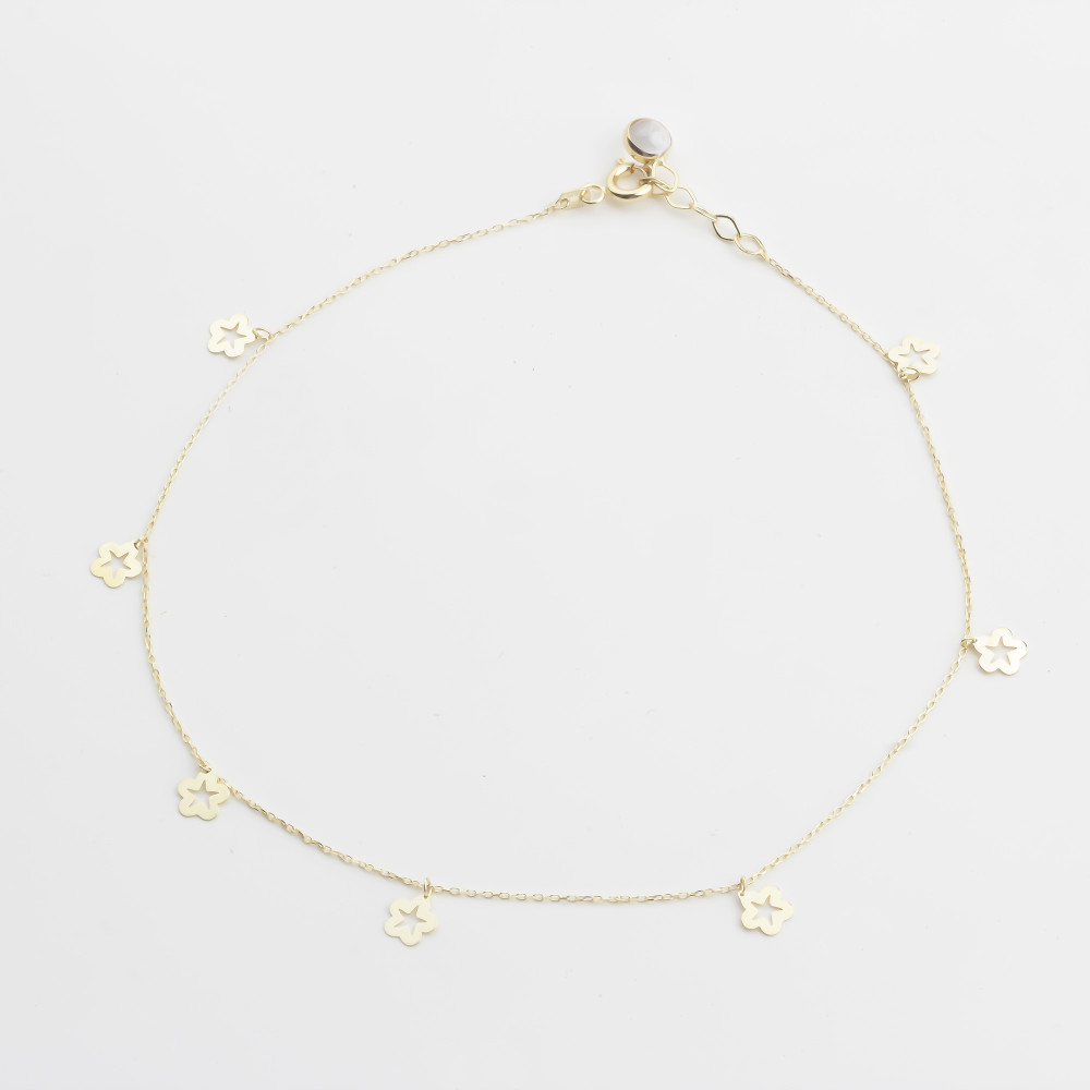 Glorria 14k Solid Gold Star Anklet Glorria 14k Solid Gold Star Anklet