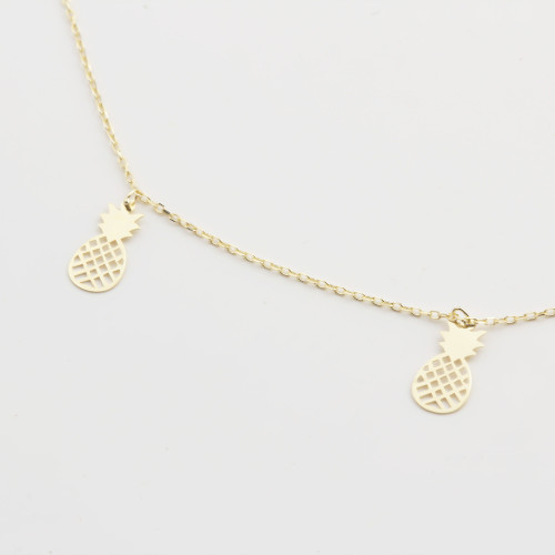 Glorria 14k Solid Gold Pineapple Anklet Glorria 14k Solid Gold Pineapple Anklet