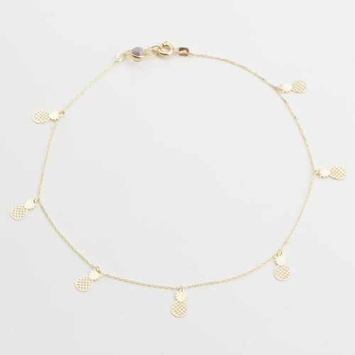 Glorria 14k Solid Gold Pineapple Anklet Glorria 14k Solid Gold Pineapple Anklet