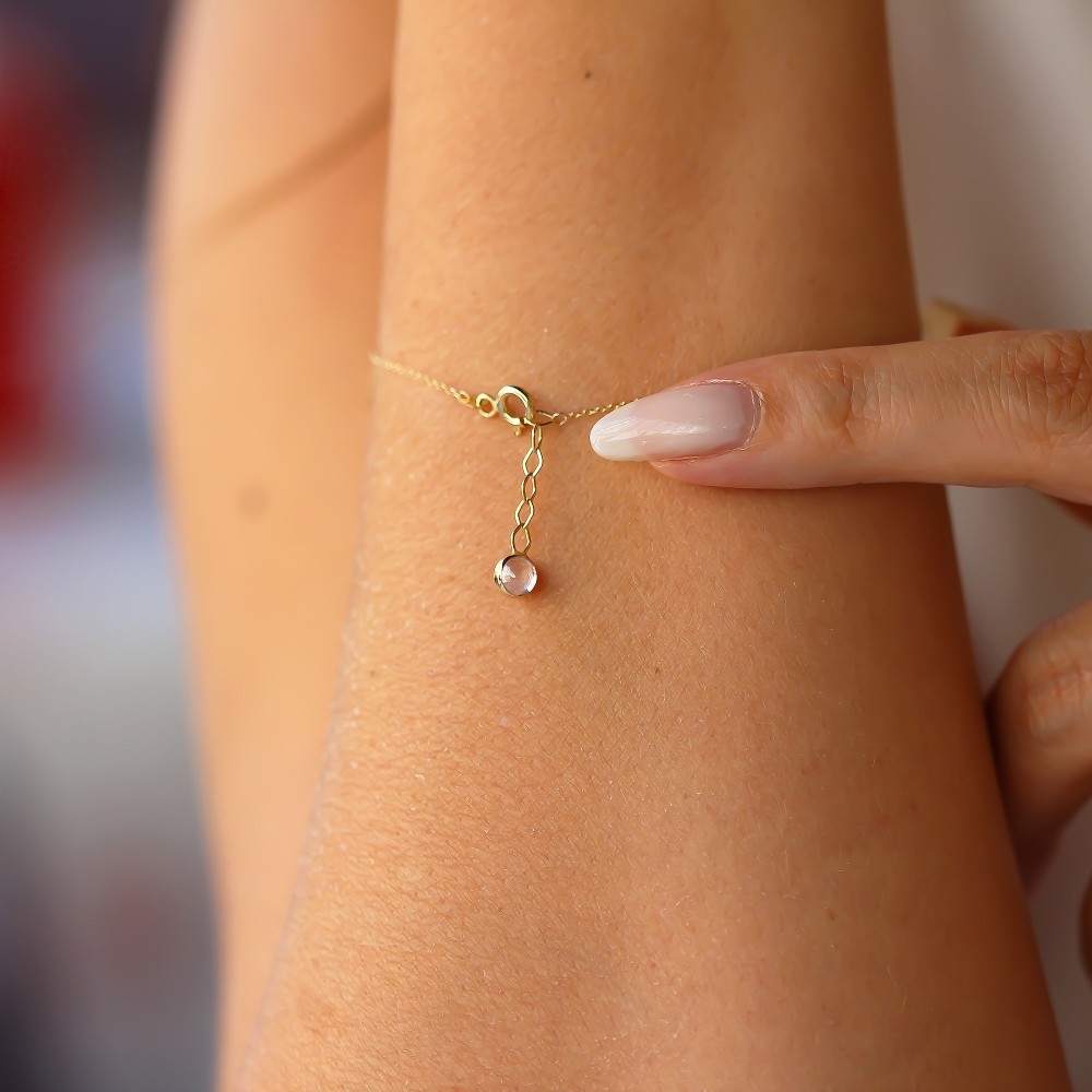 Glorria 14k Solid Gold Cherry Bracelet