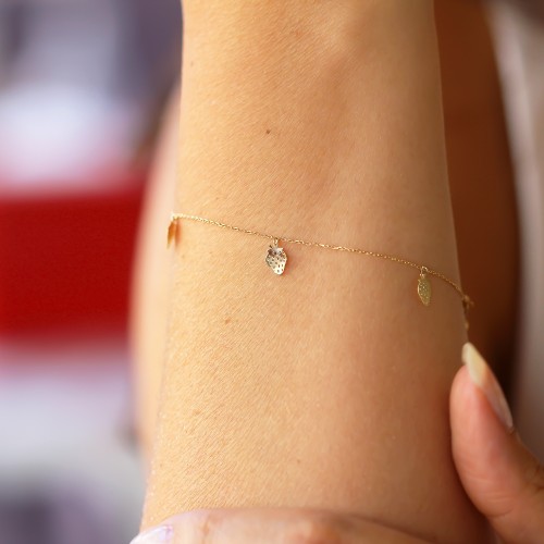 Glorria 14k Solid Gold Strawberry Bracelet Glorria 14k Solid Gold Strawberry Bracelet