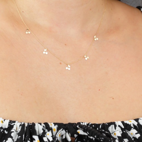 Glorria 14k Solid Gold Cherry Necklace