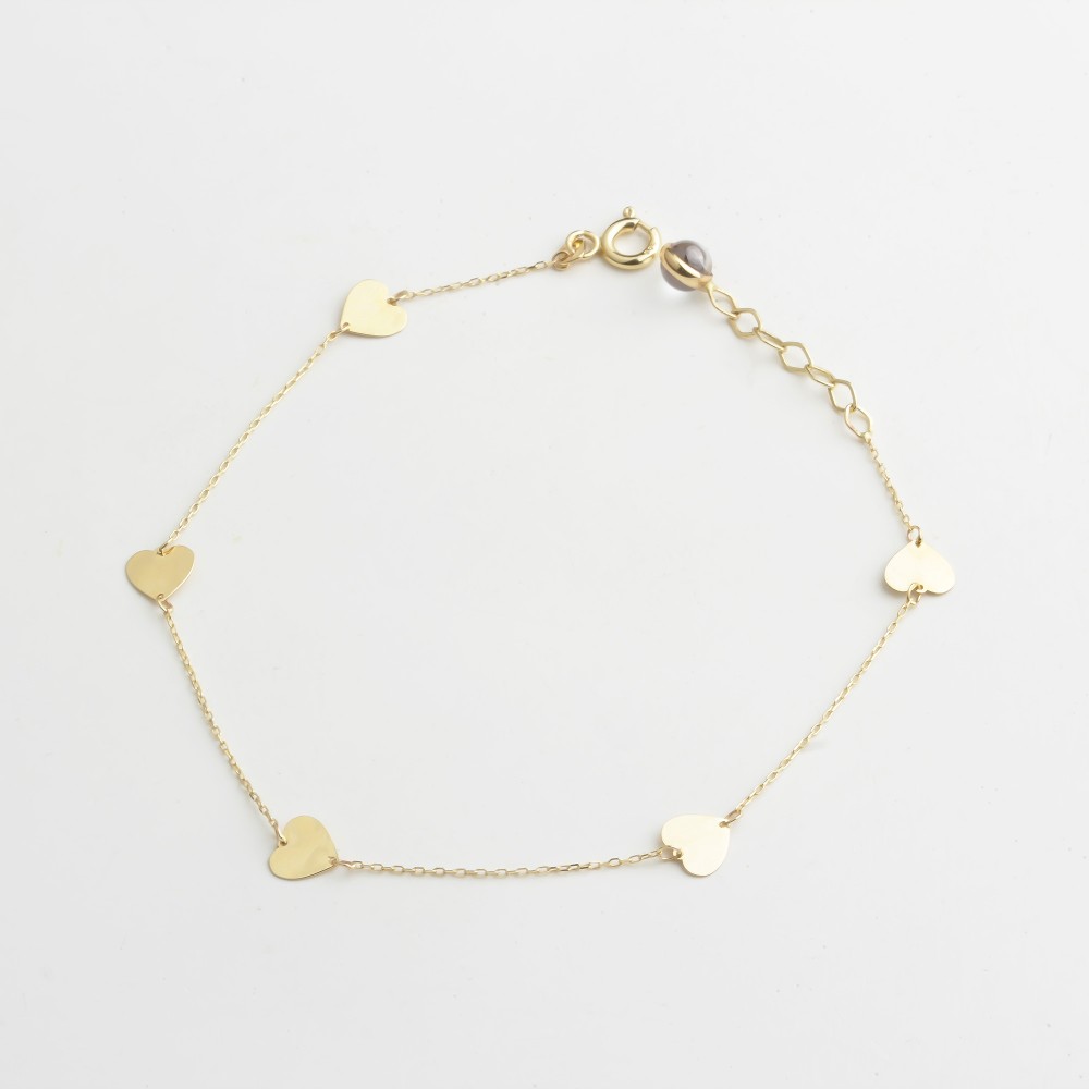 Glorria 14k Solid Gold Heart Bracelet Glorria 14k Solid Gold Heart Bracelet