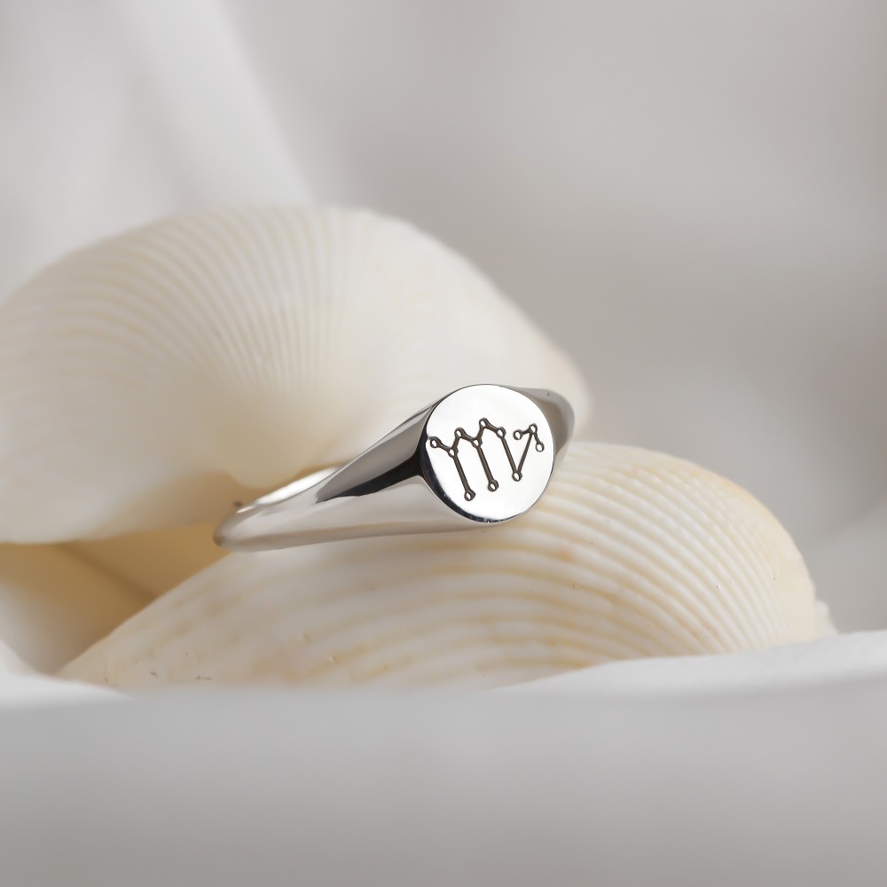 Glorria 925k Sterling Silver Personalized Zodiac Ring