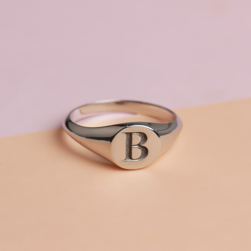 Glorria 925k Sterling Silver Custom Letter Ring