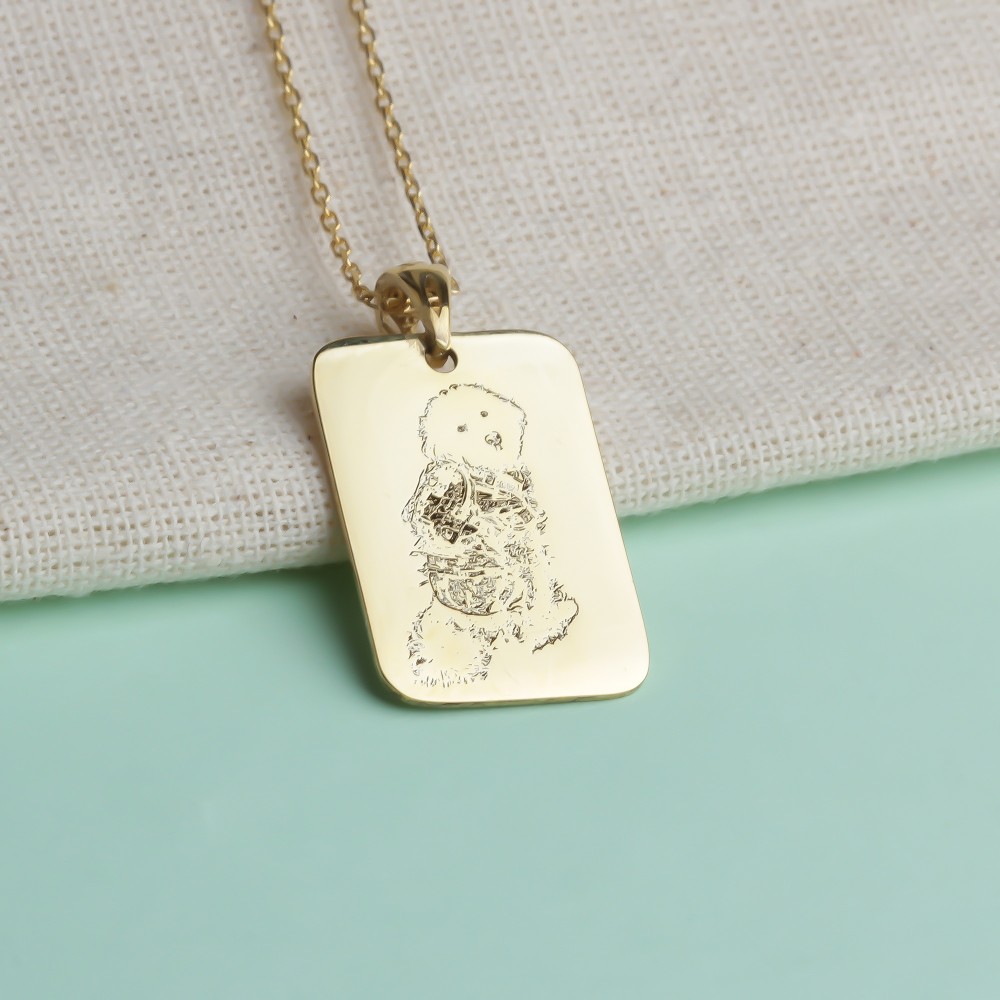 Glorria 925k Sterling Silver Personalized Family Photo Necklace