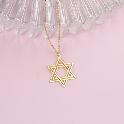 Glorria 925k Sterling Silver Star of David Necklace