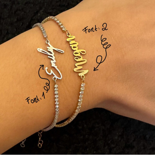 Glorria 925k Sterling Silver Personalized Tennis Bracelet