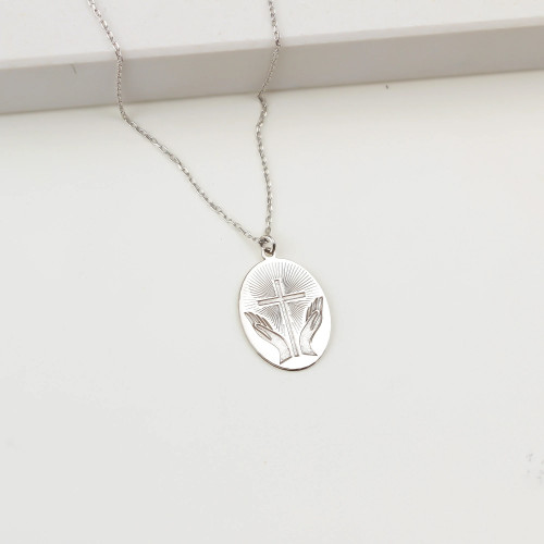 Glorria 925k Sterling Silver Cross Necklace