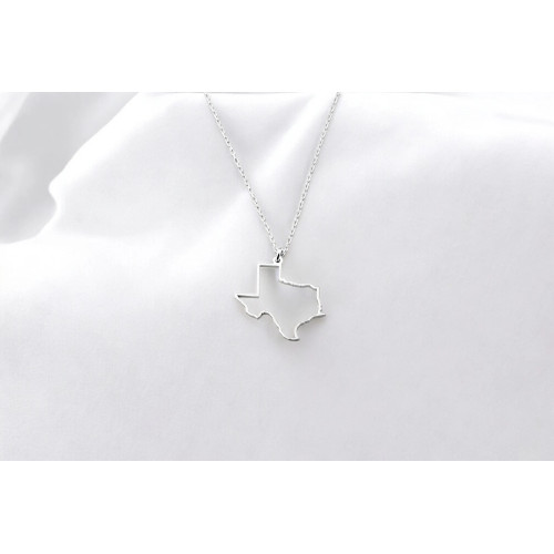 Glorria 925k Sterling Silver Personalized USA State Map  Necklace Glorria 925k Sterling Silver Personalized USA State Map  Necklace