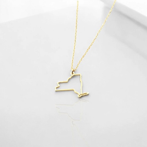 Glorria 925k Sterling Silver Personalized USA State Map  Necklace Glorria 925k Sterling Silver Personalized USA State Map  Necklace