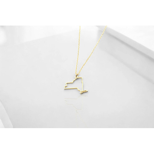 Glorria 925k Sterling Silver Personalized USA State Map  Necklace Glorria 925k Sterling Silver Personalized USA State Map  Necklace
