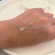 Glorria Sterling Silver Halo Hand Chain Bracelet Glorria Sterling Silver Halo Hand Chain Bracelet