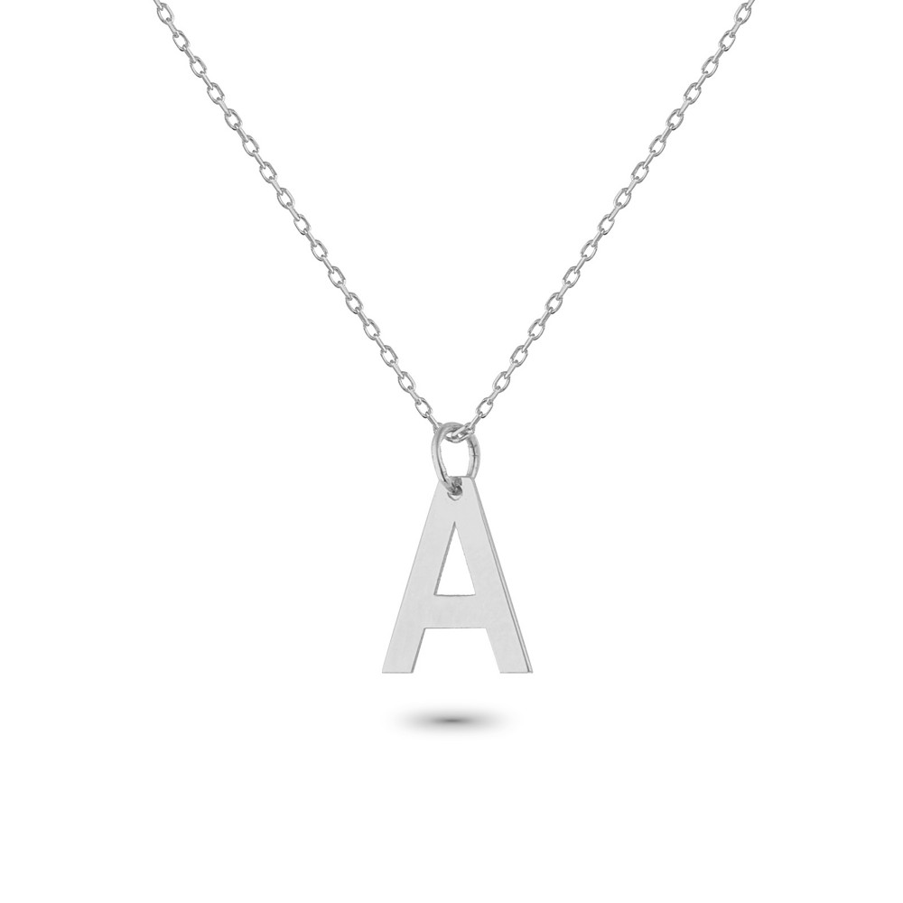 Glorria 925k Sterling Silver Letter A Necklace