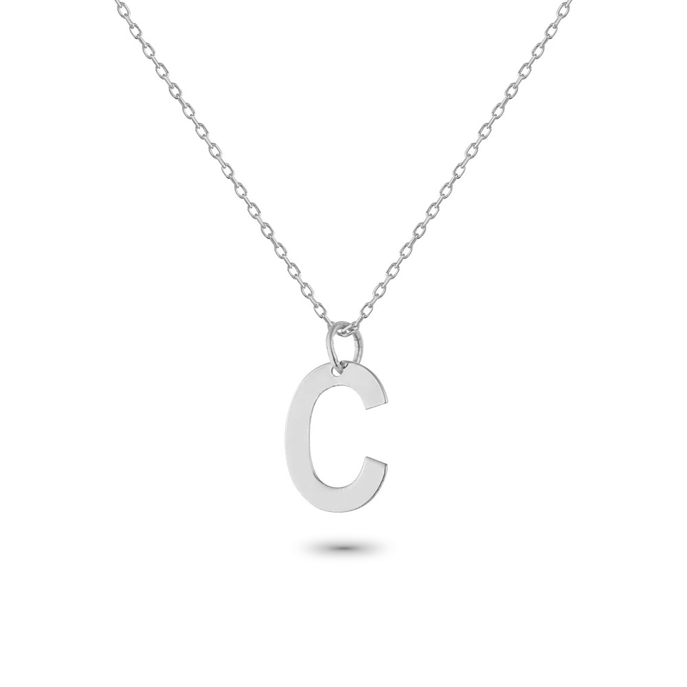 Glorria 925k Sterling Silver Letter C Necklace