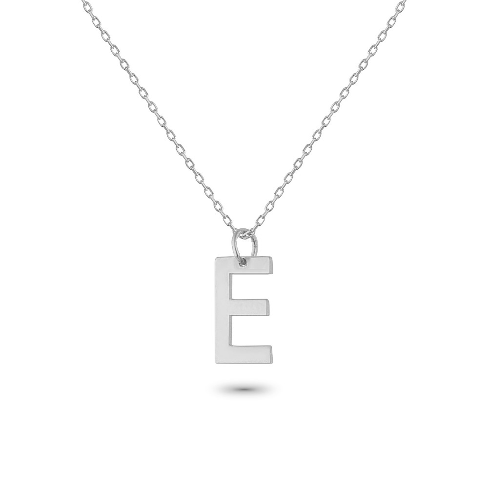 Glorria 925k Sterling Silver Letter E Necklace