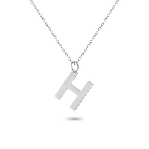 Glorria 925k Sterling Silver Letter H Necklace