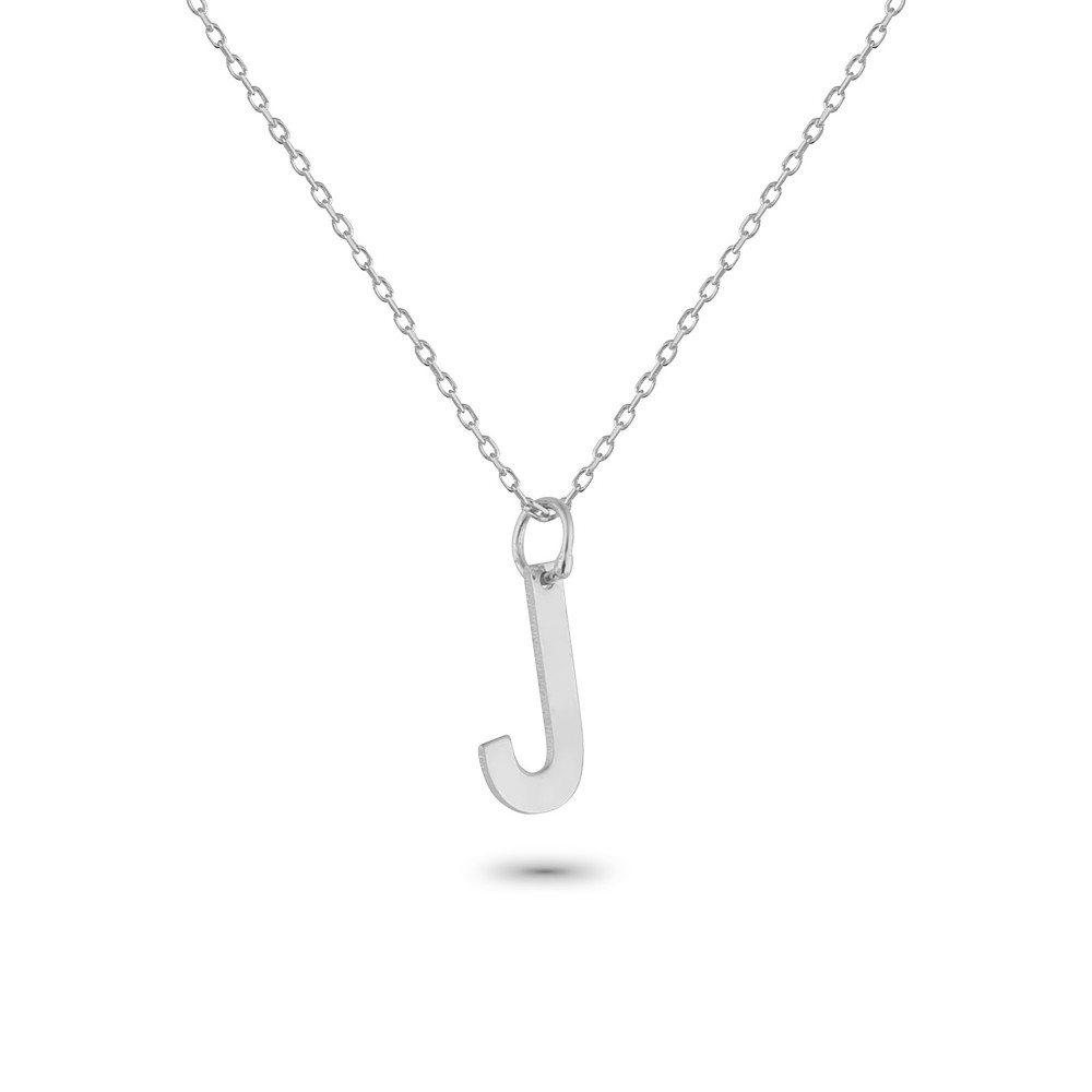 Glorria 925k Sterling Silver Letter J Necklace