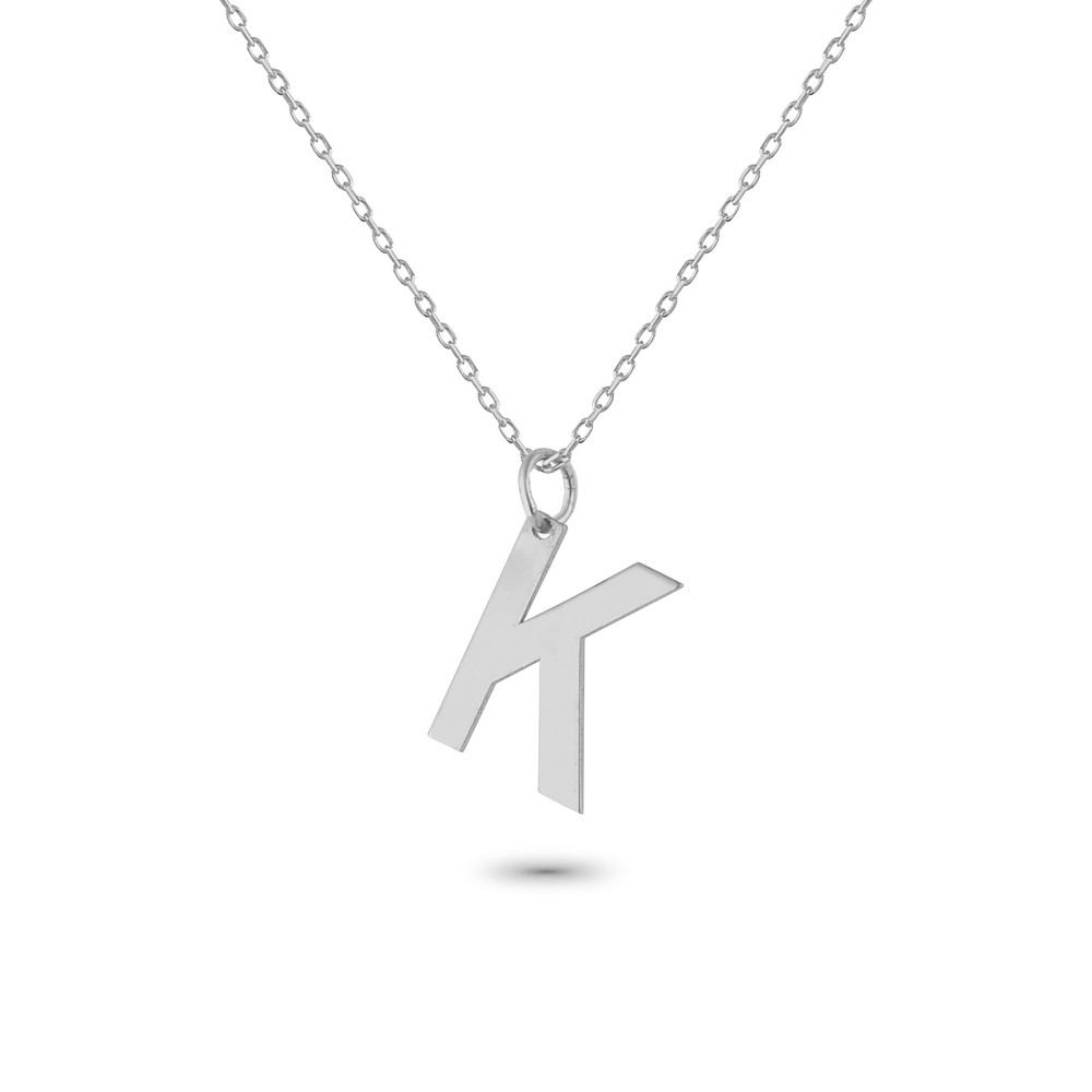 Glorria 925k Sterling Silver Letter K Necklace