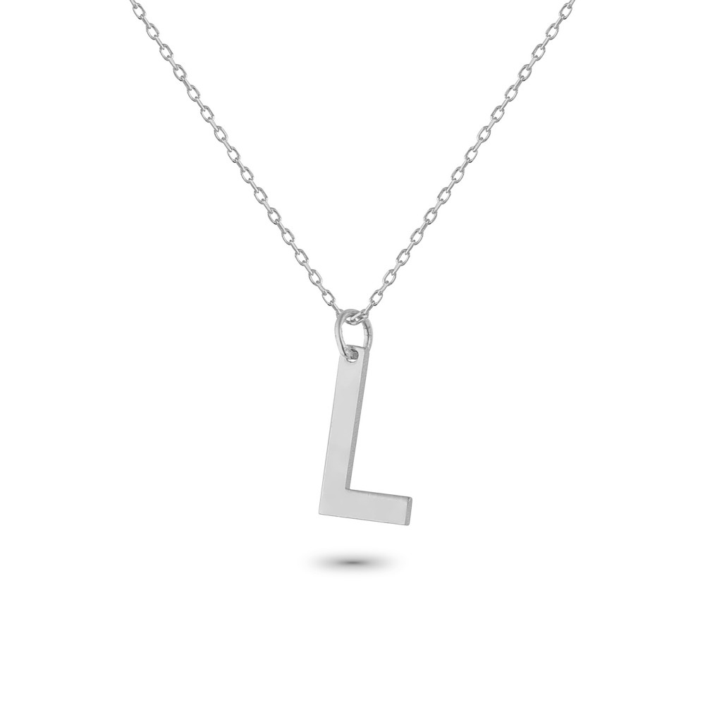 Glorria 925k Sterling Silver Letter L Necklace