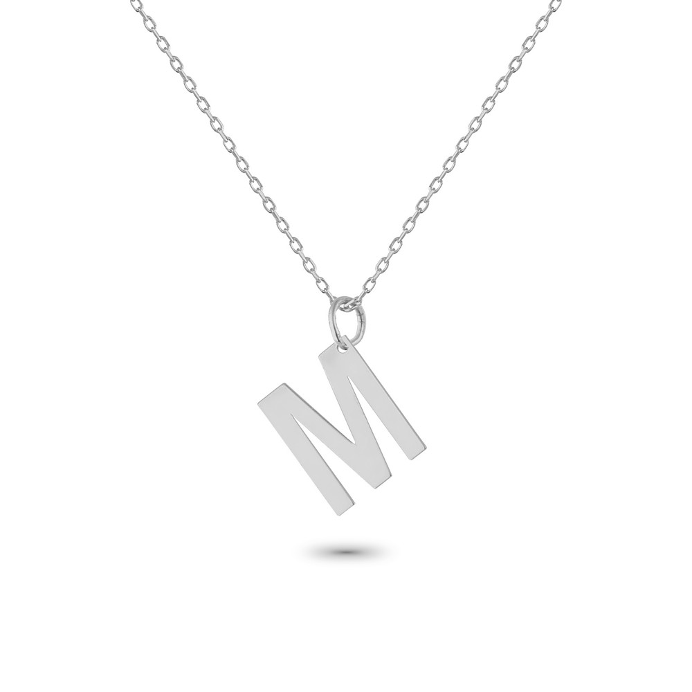 Glorria 925k Sterling Silver Letter M Necklace