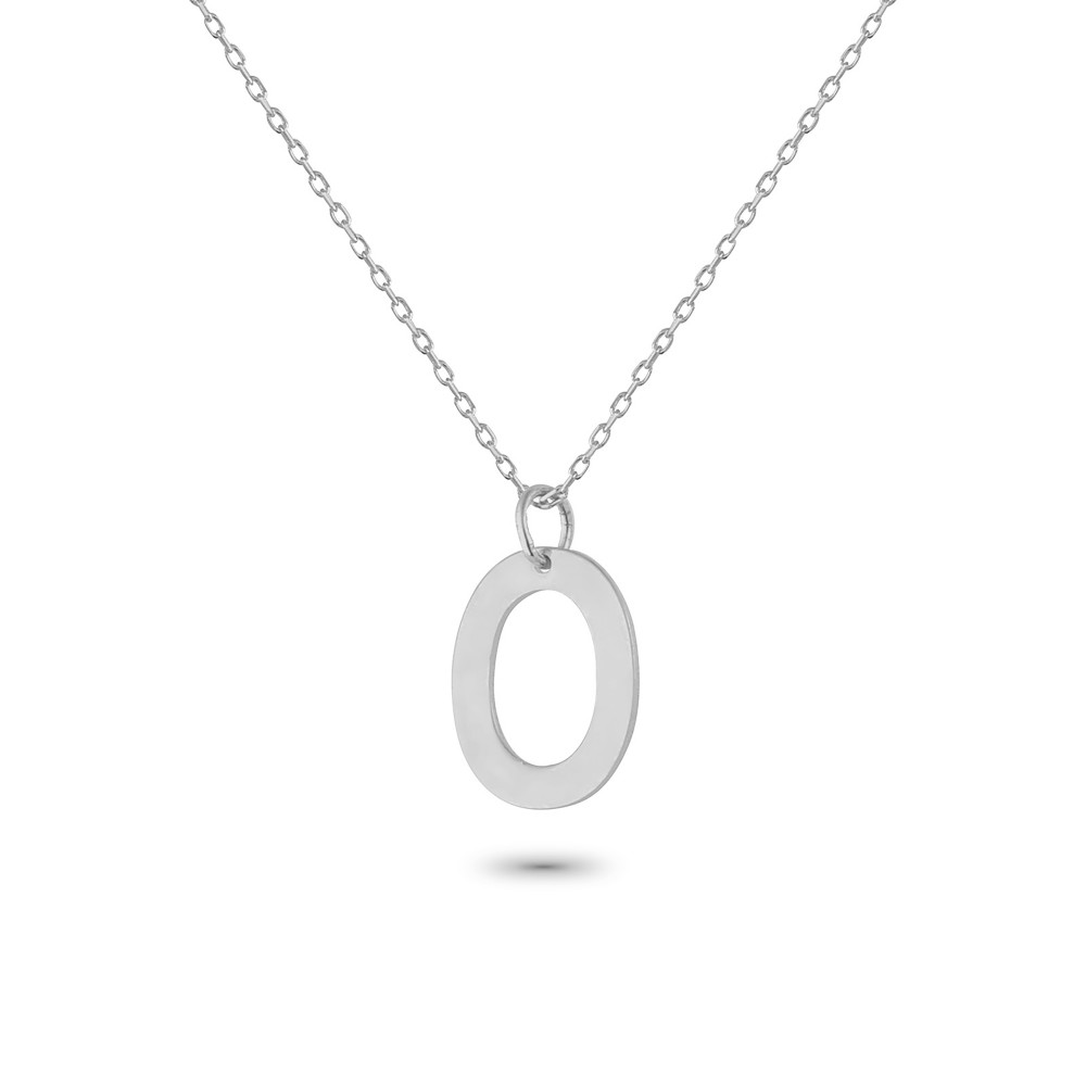 Glorria 925k Sterling Silver Letter O Necklace