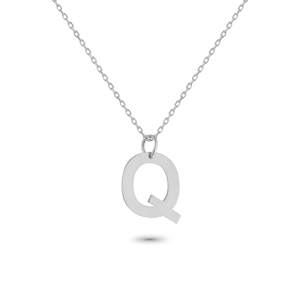 Glorria 925k Sterling Silver Letter Q Necklace