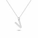 Glorria 925k Sterling Silver Letter V Necklace