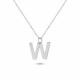 Glorria 925k Sterling Silver Letter W Necklace