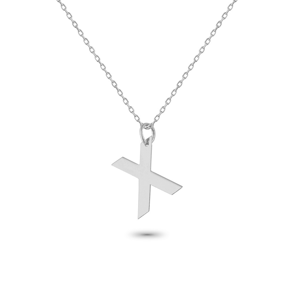 Glorria 925k Sterling Silver Letter X Necklace