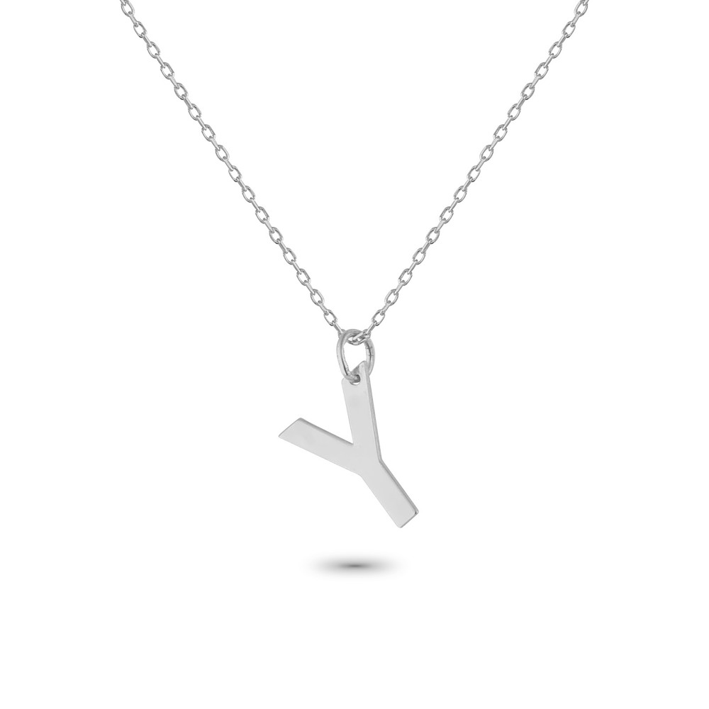 Glorria 925k Sterling Silver Letter Y Necklace