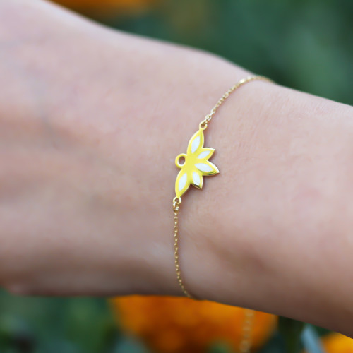 Glorria 925k Sterling Silver Lotus Bracelet