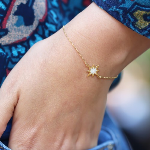 Glorria 925k Sterling Silver Pole Star Bracelet