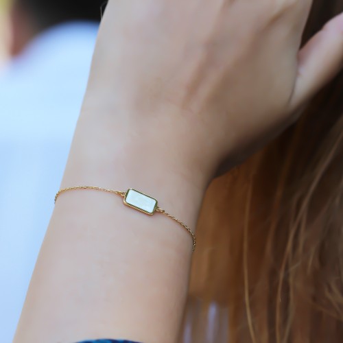 Glorria 925k Sterling Silver Geo Bracelet